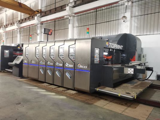 Toprint Flexo Folder Gluer 150kw Corrugated Carton Box Making Machine