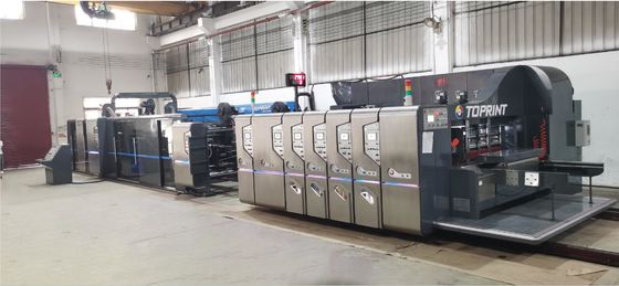Toprint Flexo Folder Gluer 150kw Corrugated Carton Box Making Machine